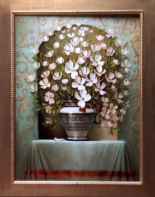 Fiore (Dogwood Blossoms) in Italian Vase - Sean Farrell