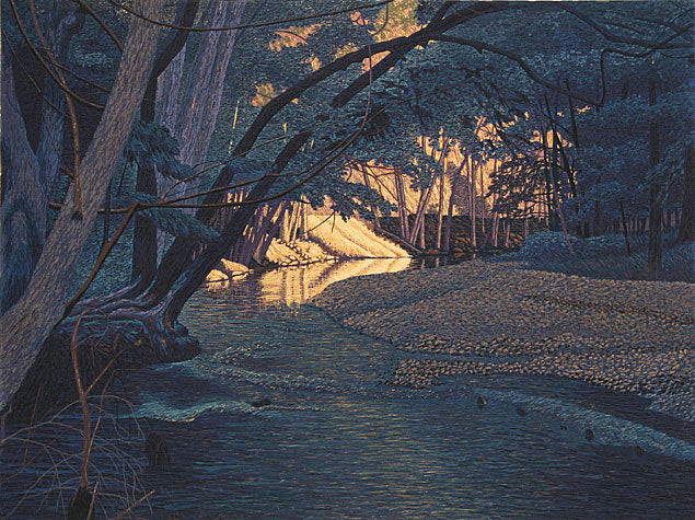 August in Big Sur by Gordon Mortensen - Limited Edition Landscape Reduction Woodblock Print