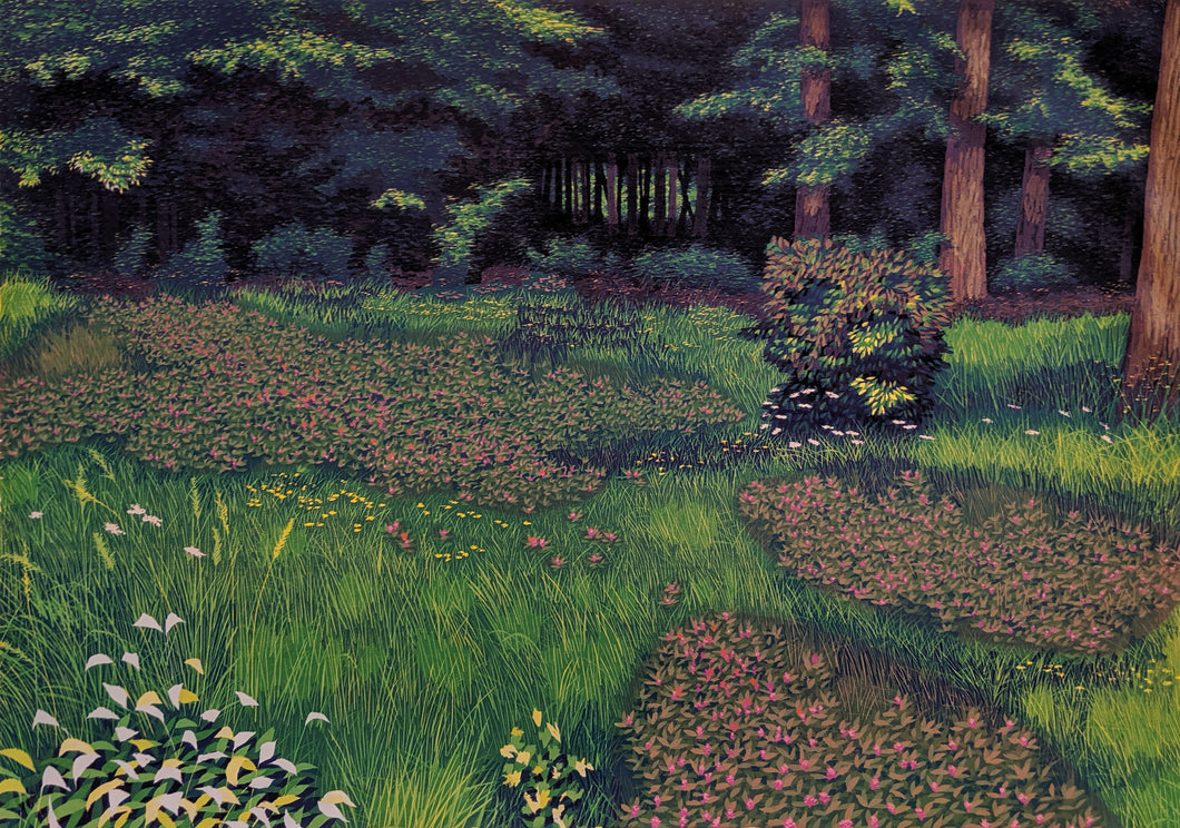 Catlin Woods - Reduction Woodcut Print by Gordon Mortensen