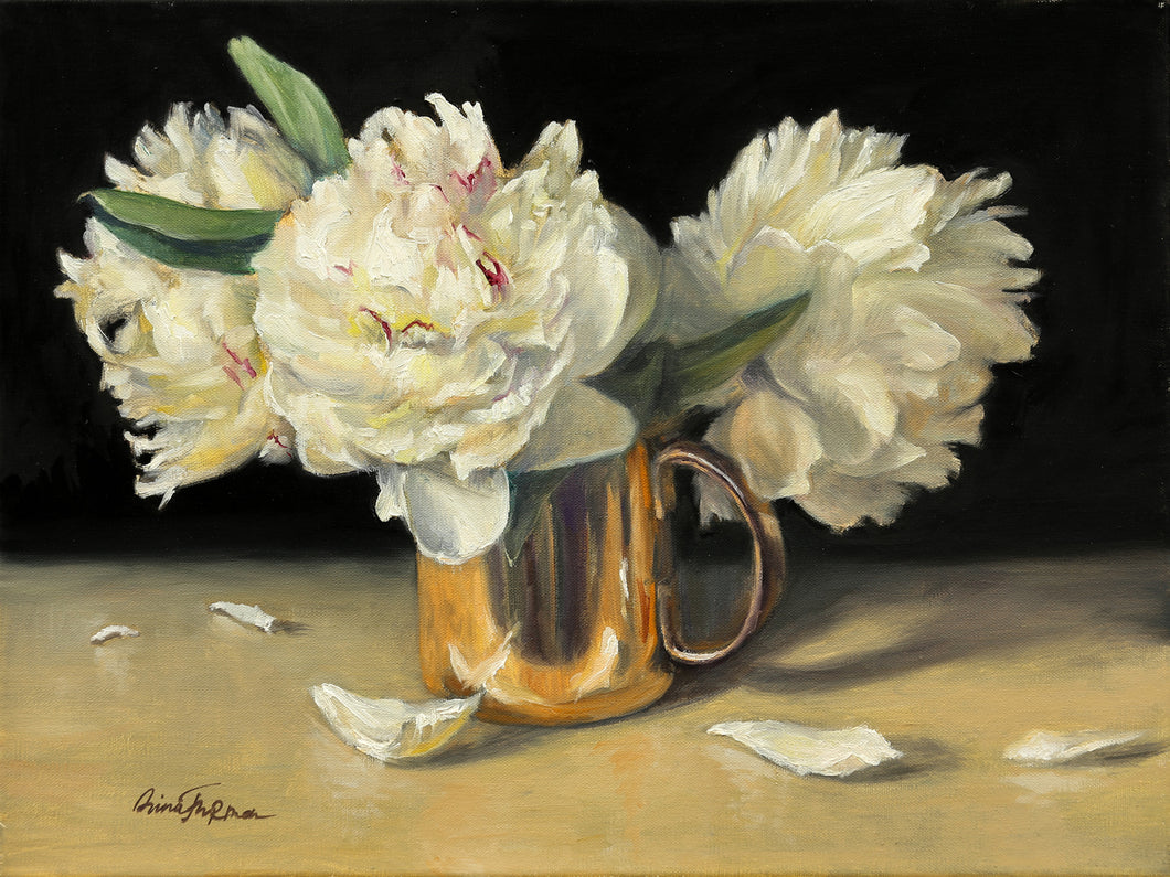 Peonies in Zinc Mug - Irina Furman