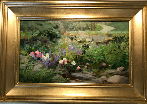 Spring garden by Carol Arnold - Impressionist Floral Oil Painting