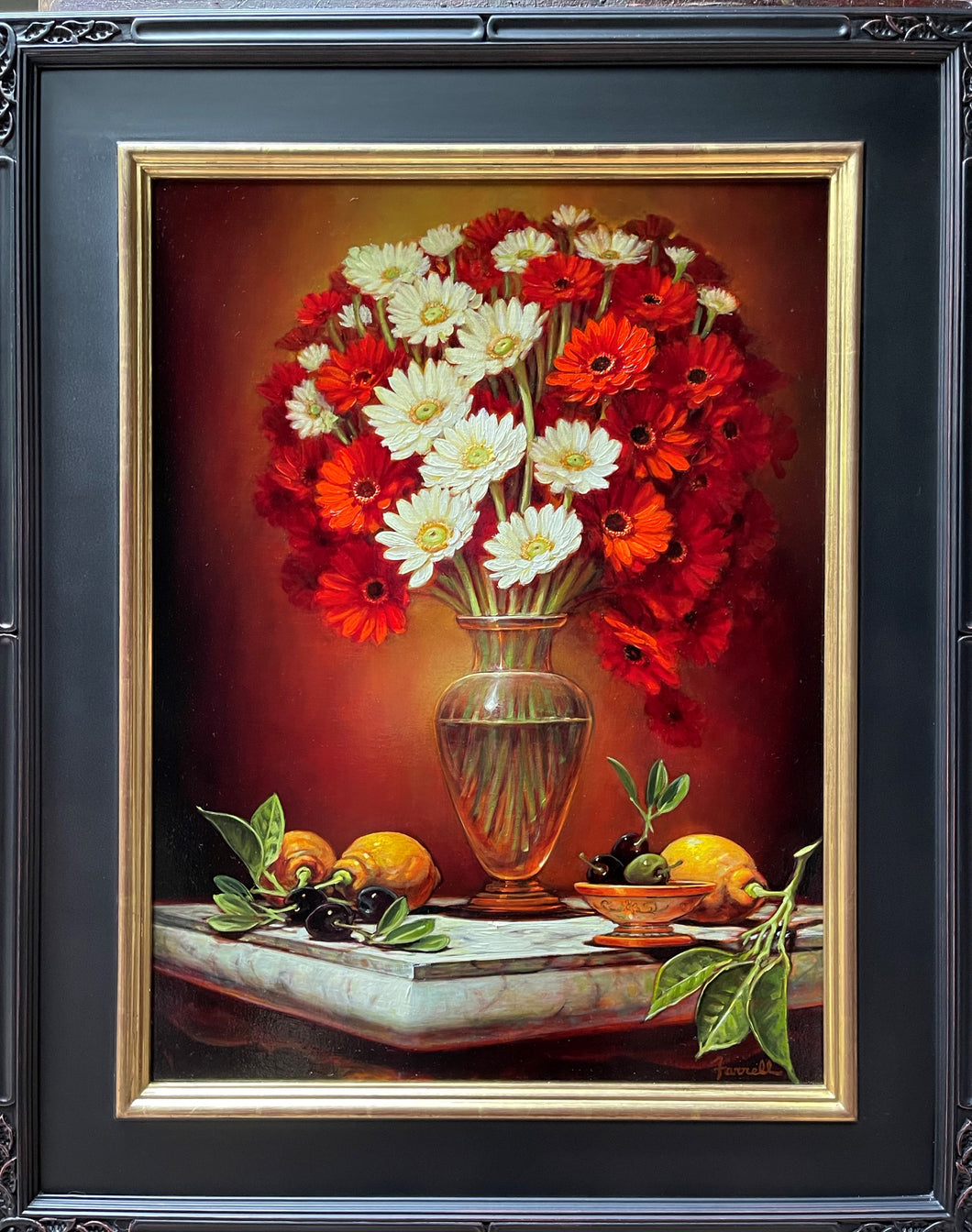 Gerber Daisies in Glass Vase