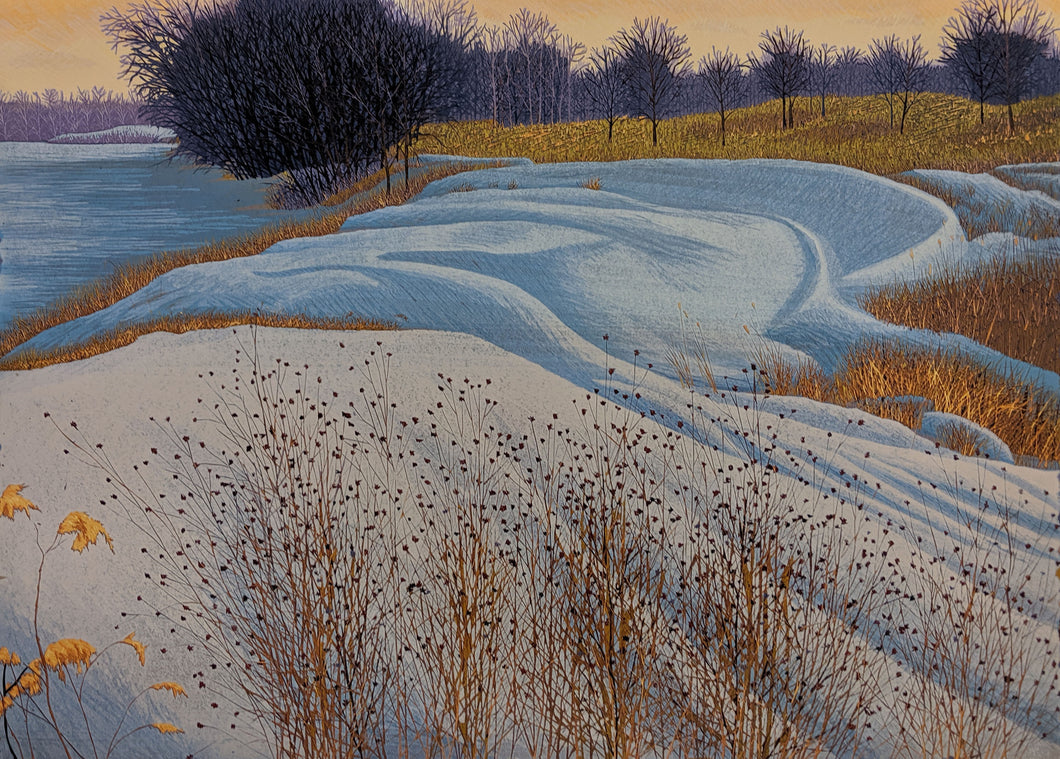 November - Reduction Woodcut Print by Gordon Mortensen
