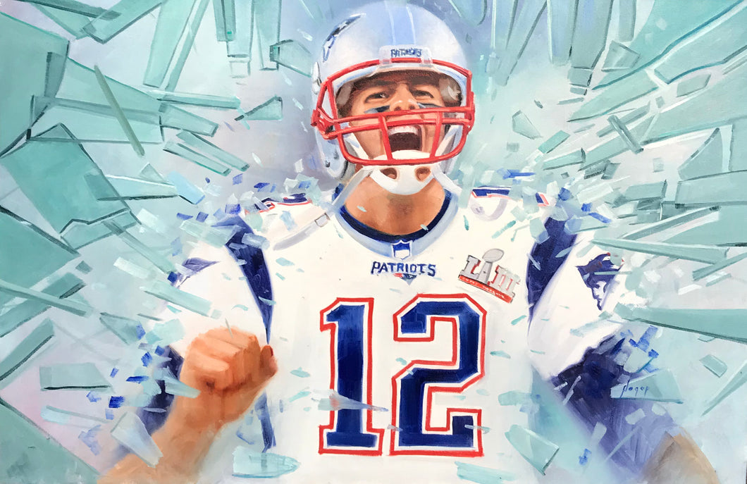 Victory - Tom Brady - Original Oil on Canvas by Hagop Keledjian