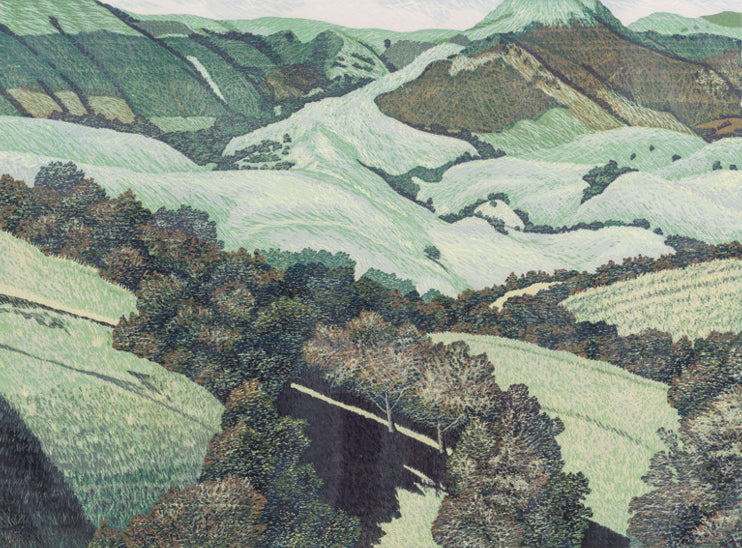 Los Tulares by Gordon Mortensen - Limited Edition Landscape Reduction Woodblock Print