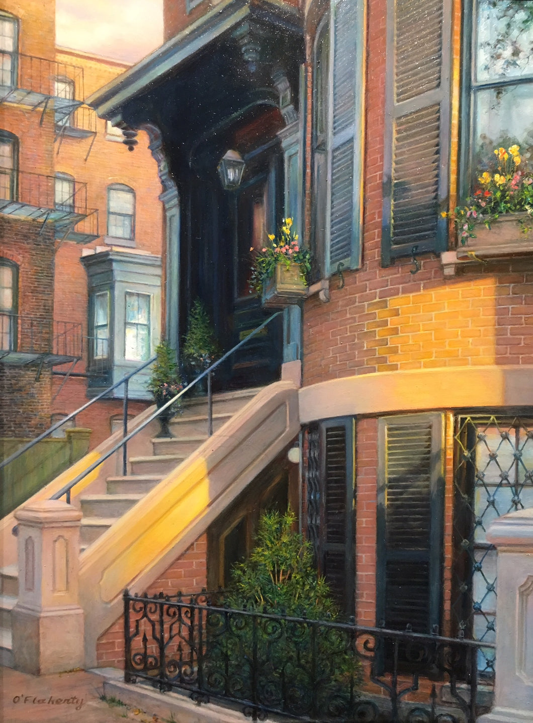 EARLY MORNING SPRING by Roderick O'Flaherty -by Roderick O’Flaherty  - Painting of Back Bay Boston