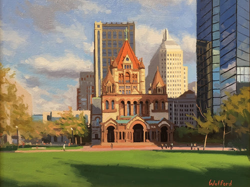 Copley By James Wolford - Contemporary Realist Painting of Copley Boston