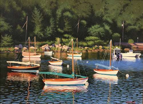 Quissett Habor By James Wolford - Contemporary Realist Painting of Cape Code