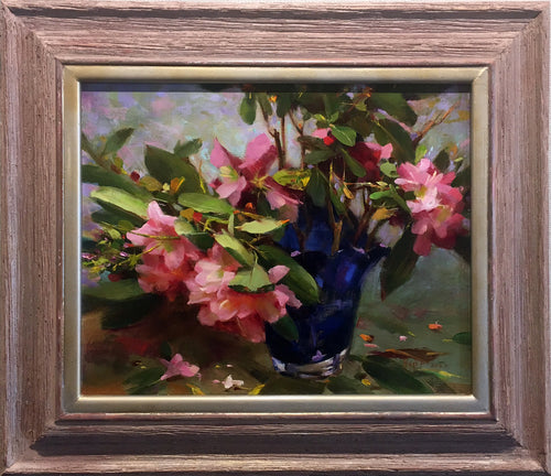 Rhododendrons  by Hagop Keledjian - Contemporary Impressionist Painting of Flowers