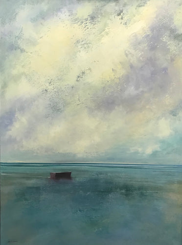 Passing Clouds by Michael Marrinan - Transitional coastal oil painting