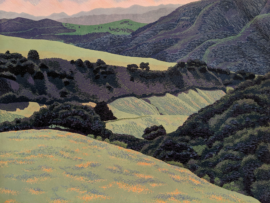 Laurels in Spring - Woodcut on Paper by Gordon Mortensen