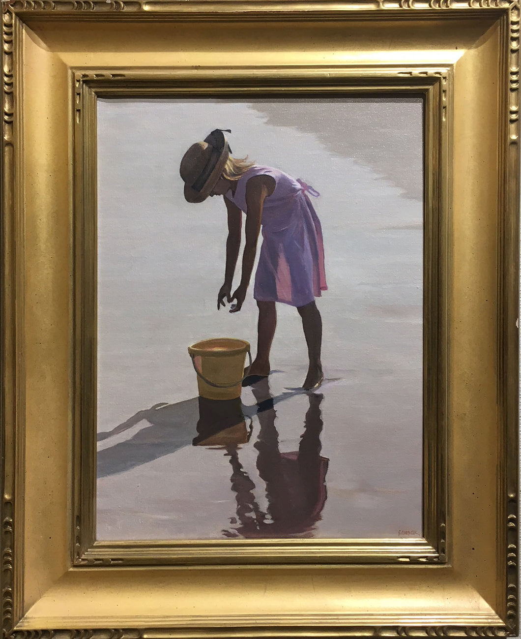 GIRL WITH PAIL By David Schock - Figurative Painting