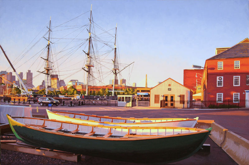 USS Constitution and Life Boats by James Wolford