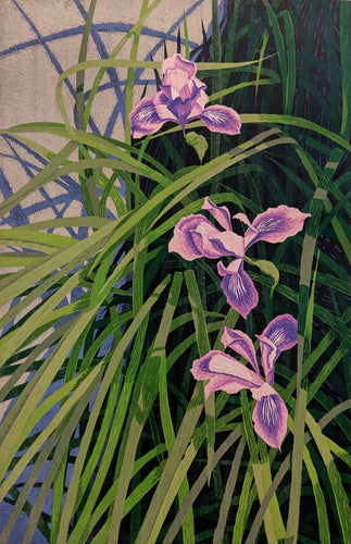 Wild Iris - Reduction Woodcut Print on Paper by Gordon Mortensen